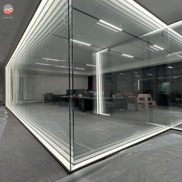 پارتیشن اداری شیشه ای دوجداره فریملس اداری