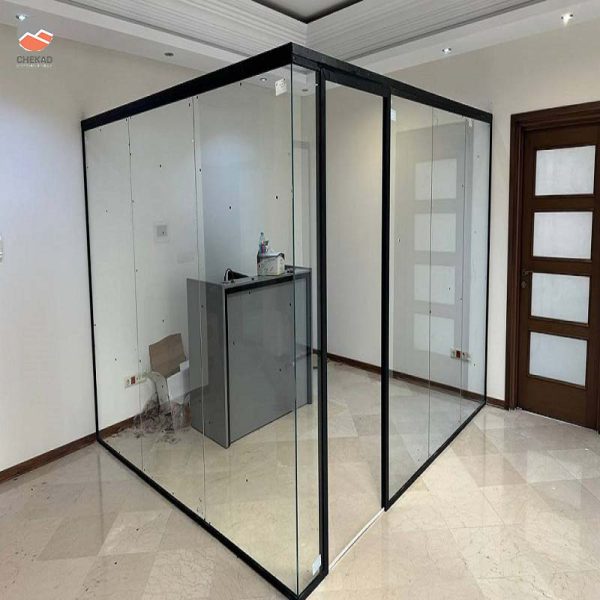 پارتیشن شیشه ای تک جداره فریملس مدل Ch251